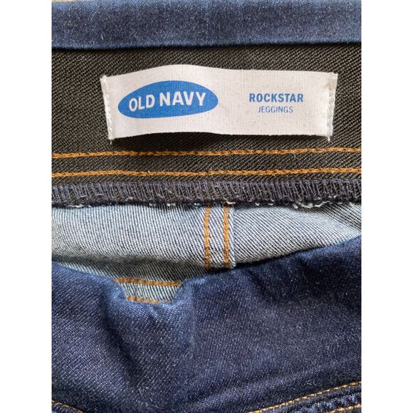 Old Navy Rockstar Jeggings Dark Wash Pull On Jeans Womens 4 Blue - Picture 3 of 7